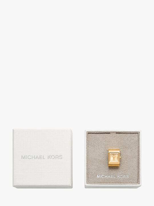 michael kors darrington gold tone ring watch