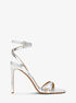 michael kors chrissy metallic python embossed leather sandal