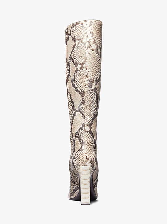 michael kors carly python embossed leather boot