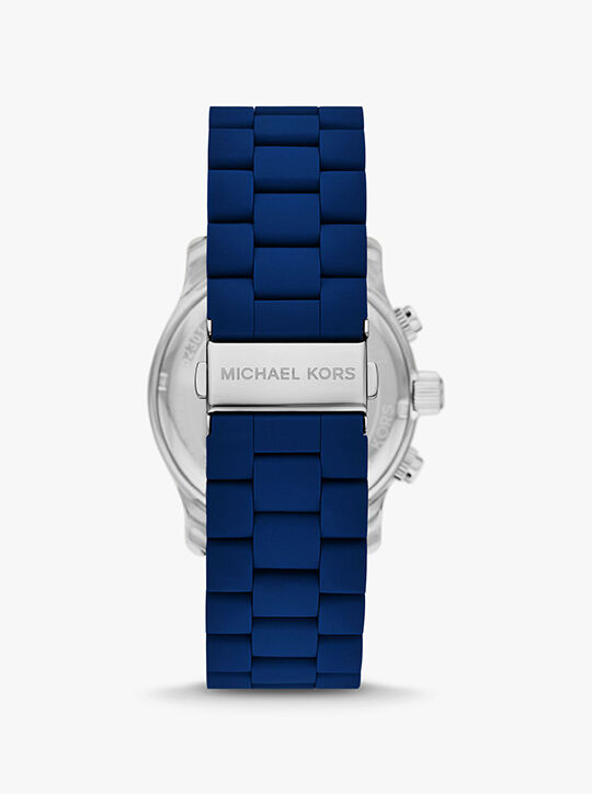 michael kors oversized runway navy tone watch