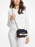 michael kors heather extra small color block leather crossbody bag