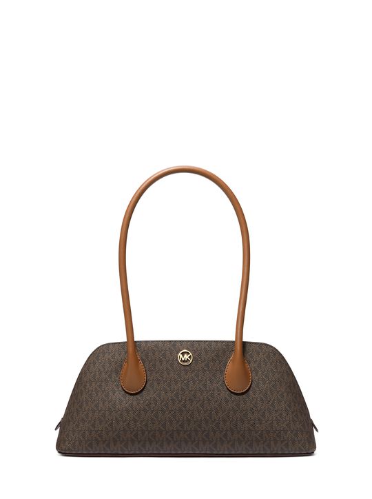michael kors petra medium signature logo shoulder bag