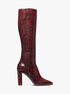 michael kors carly python embossed leather boot