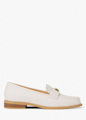 michael kors lex leather and signature logo loafer