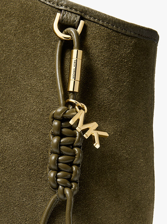 Gold-Tone and Braided Cord Bag Charm michael kors gold tone and braided cord bag charm