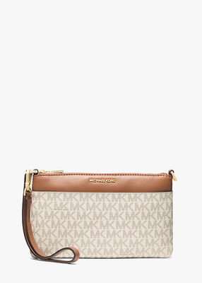 michael kors jet set medium signature logo wristlet