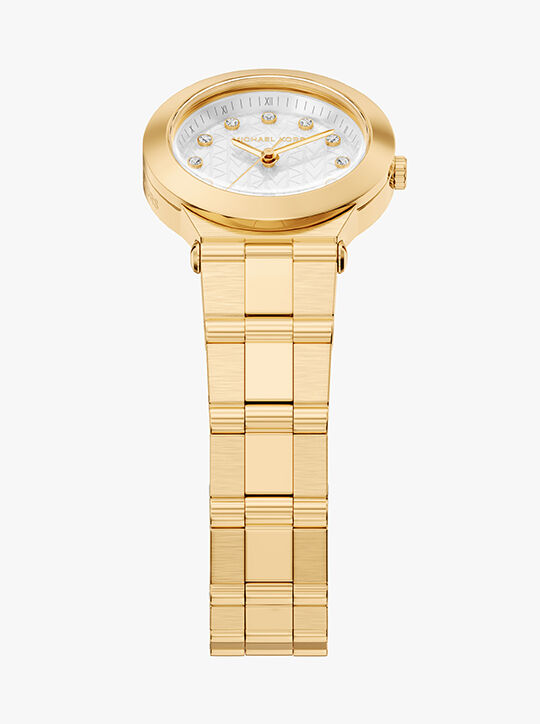 Michael Kors Billie Three-Hand Gold-Tone Stainless Steel Watch michael kors billie three hand gold tone stainless steel watch