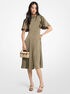 michael kors cape sleeve satin midi dress