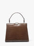 michael kors simone crocodile embossed leather satchel