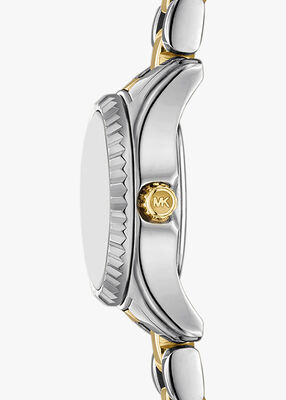 michael kors micro lexington pav  two tone watch