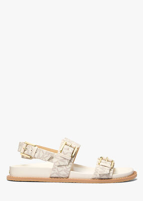 michael kors nia signature logo sandal
