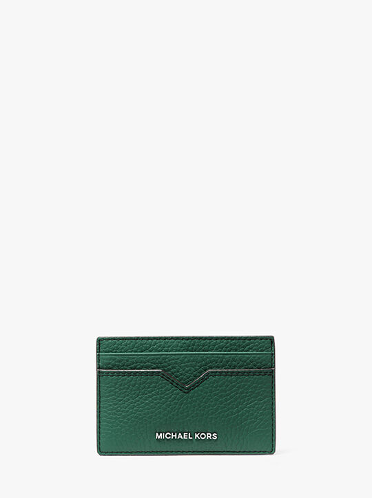 michael kors hudson pebbled leather card case