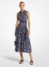 michael kors floral cotton poplin drop waist shirtdress