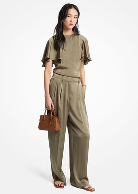 michael kors satin cape sleeve blouse
