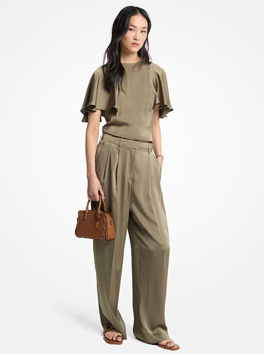 Satin Cape Sleeve Blouse michael kors satin cape sleeve blouse