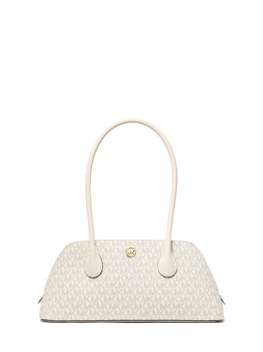 michael kors petra medium signature logo shoulder bag