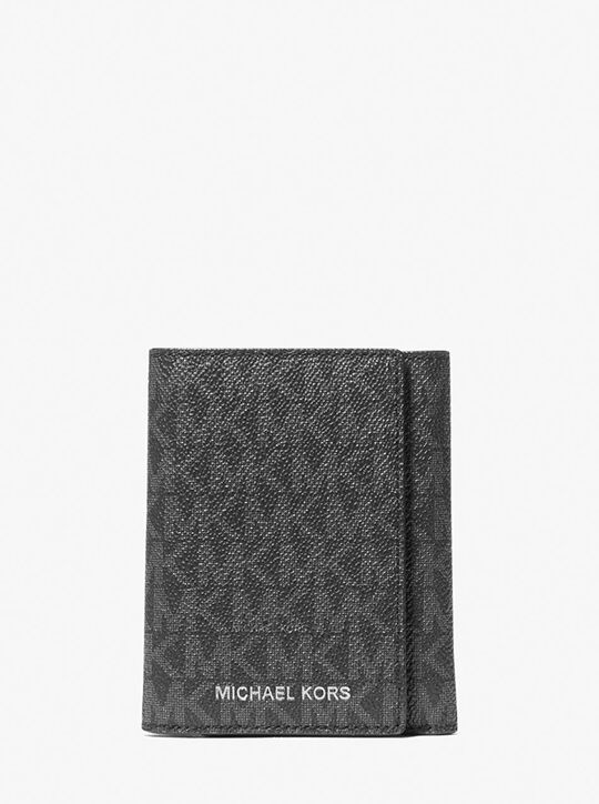michael kors cooper signature logo tri fold wallet
