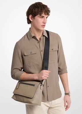 michael kors hudson small pebbled leather messenger bag