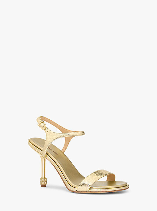 Ivy Crackled Metallic Leather Sandal michael kors ivy crackled metallic leather sandal