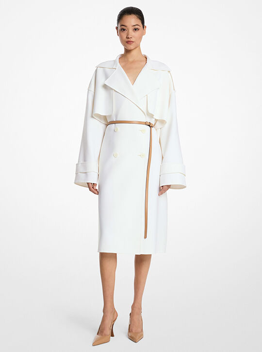 Double Face Wool Blend Gabardine Trench Coat michael kors double face wool blend gabardine trench coat