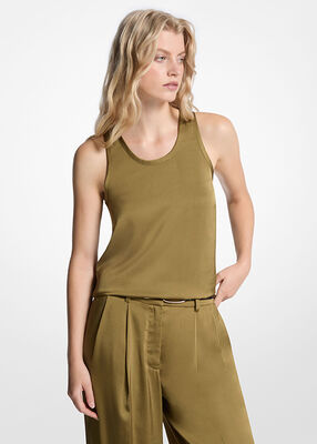 michael kors satin racerback tank top