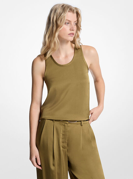 michael kors satin racerback tank top
