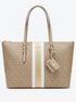 michael kors logo print striped tote bag
