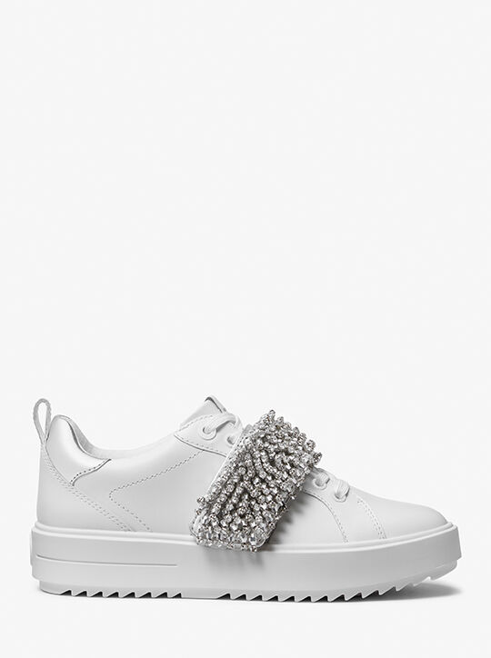 Emmett Embellished Leather Sneaker michael kors emmett embellished leather sneaker