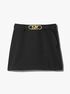 michael kors stretch crepe belted mini skirt