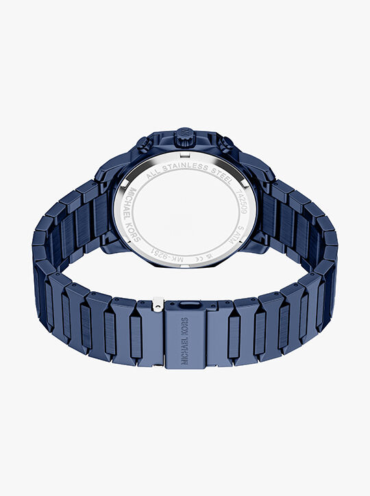 ساعة مايكل كورس بريسكوت كرونوغراف من الفولاذ المقاوم للصدأ الأزرق michael kors ساعة مايكل كورس بريسكوت كرونوغراف من الفولاذ المقاوم للصدأ الأزرق