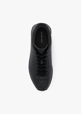 michael kors rhodes signature logo and leather trainer