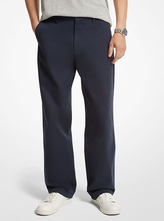 michael kors stretch cotton wide leg chino pants