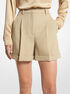 michael kors wool gabardine pleated cuff shorts