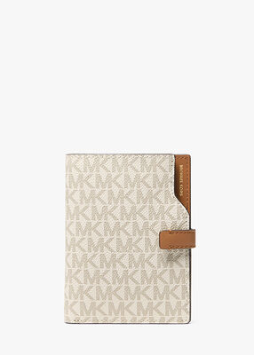 michael kors jet set signature logo passport wallet