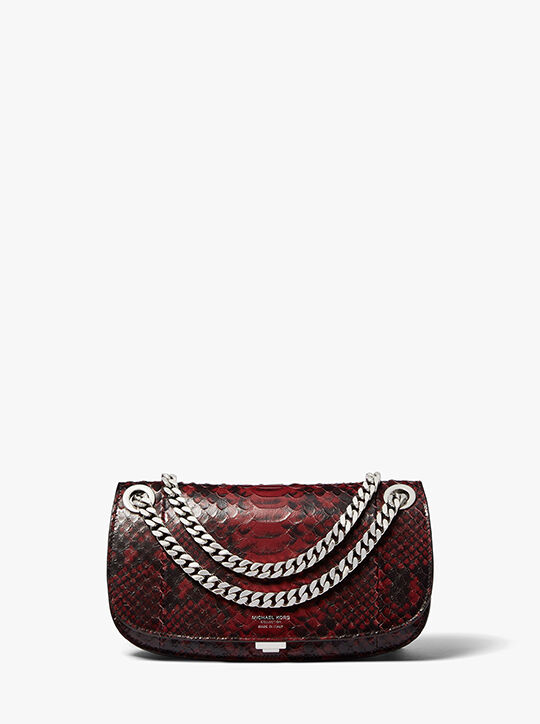 michael kors christie mini python embossed leather envelope bag
