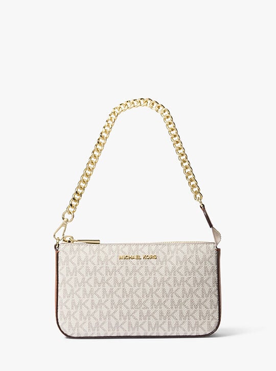 Jet Set Medium Signature Logo Pochette, VANILLA | Michael Kors KSA