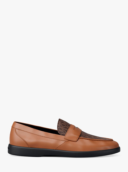 Wesley Leather and Signature Logo Loafer michael kors wesley leather and signature logo loafer