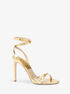 michael kors chrissy metallic python embossed leather sandal