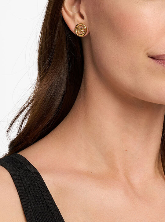 michael kors small logo stud earrings