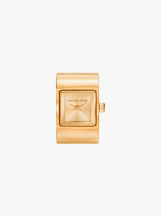michael kors darrington gold tone ring watch