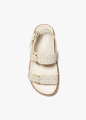 michael kors nia signature logo sandal