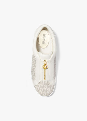 michael kors keaton signature logo zip up sneaker