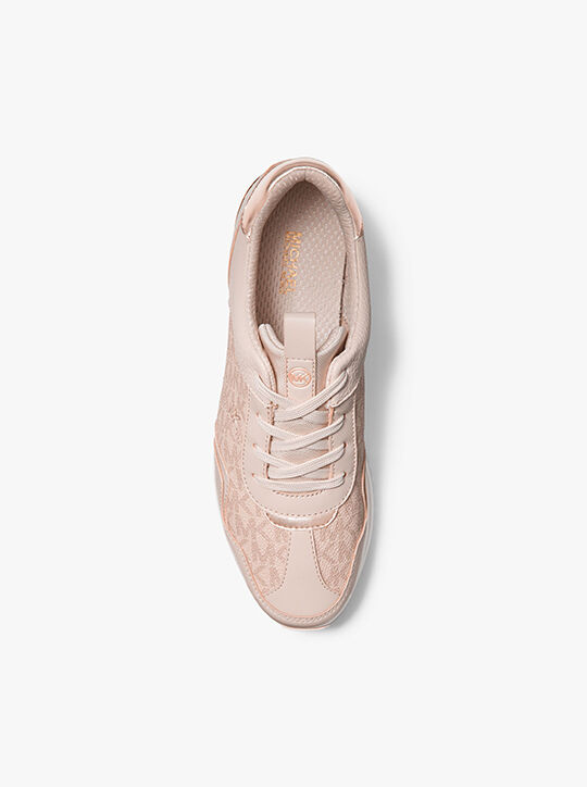 michael kors raina signature logo platform trainer