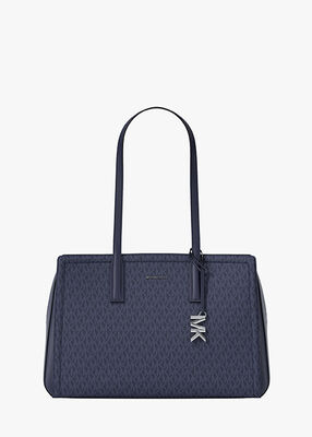 michael kors laila medium signature logo tote bag