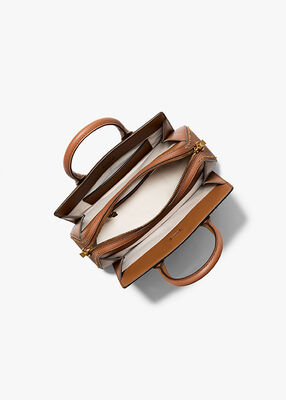 michael kors laila small studded leather satchel