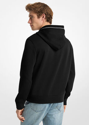 michael kors logo trim cotton blend hoodie