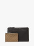 michael kors hudson pebbled leather and signature logo pouch set