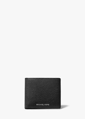 michael kors hudson pebbled leather slim billfold wallet