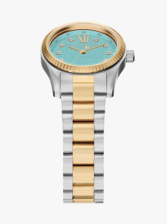 Michael Kors Lexington Three-Hand Two-Tone Stainless Steel Watch michael kors lexington three hand two tone stainless steel watch