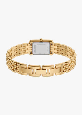 michael kors essex three hand gold tone stainless steel watch